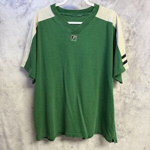 Vintage Franklin Sports Shirt Mens XXL 24.5x27.5 Green V Neck Soccer